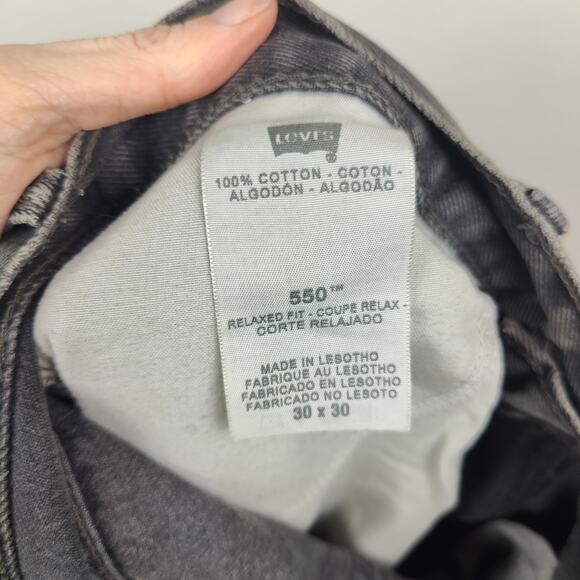 Vintage Levi's 550‎ Jeans Mens 30x30 Relaxed Fit Y2K Charcoal Wash Straight Leg - Picture 9 of 11